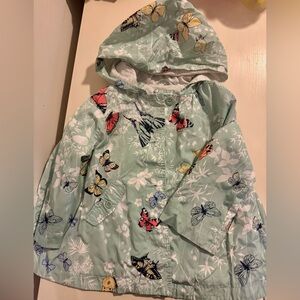 GAP Kids Butterfly Print Raincoat - Green and Multicolor